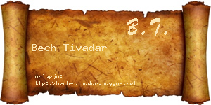 Bech Tivadar névjegykártya